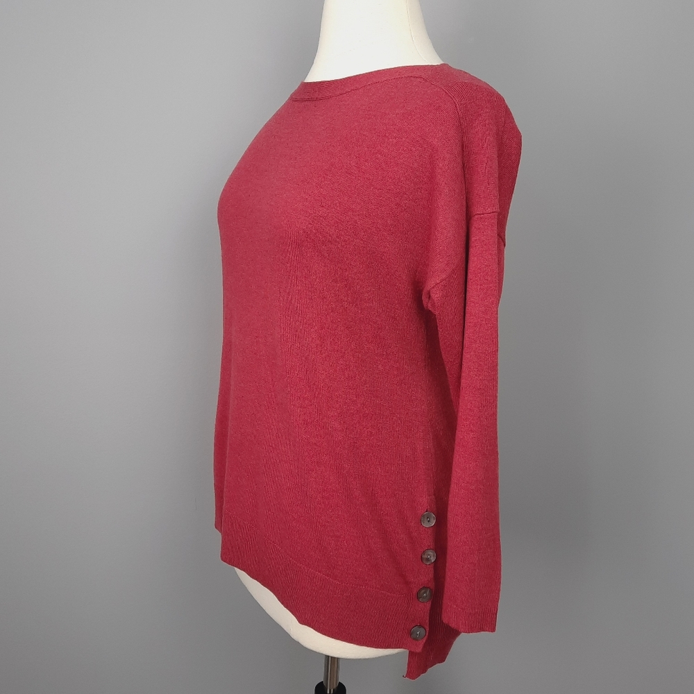 Chico's Raspberry Red Lightweight Knit Sweater - Picture 3 of 10